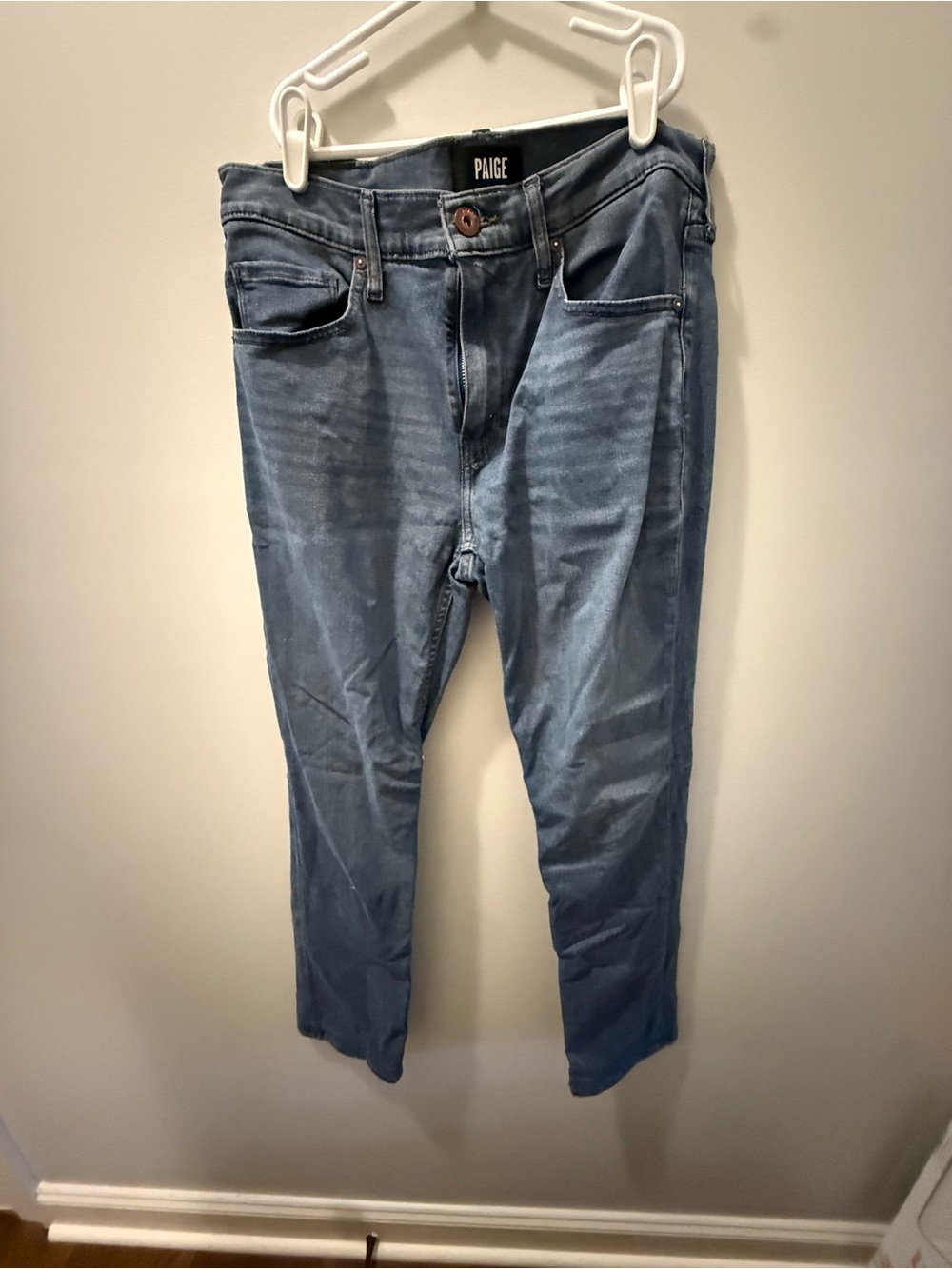 PAIGE Men's Light Blue Slim Straight Jeans